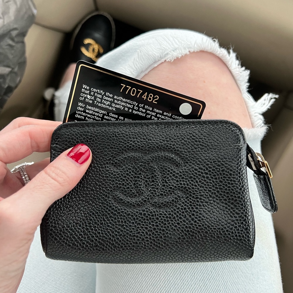 Chanel Caviar Timeless CC Cosmetic Pouch